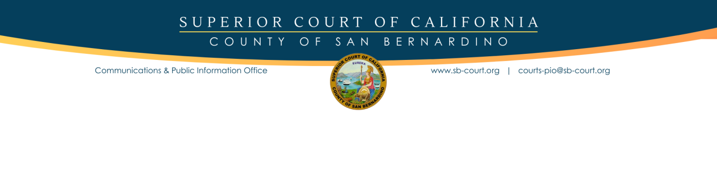 Letterhead with court name, court seal, name, department and email address of public information office.