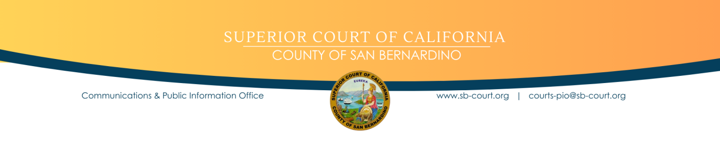 Letterhead with court name, court seal, name, department and email address of public information office.